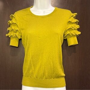 Moschino Cheap & Chic Silk Cashmere Ruffle Sleeve Knit Top IT 40 US 6